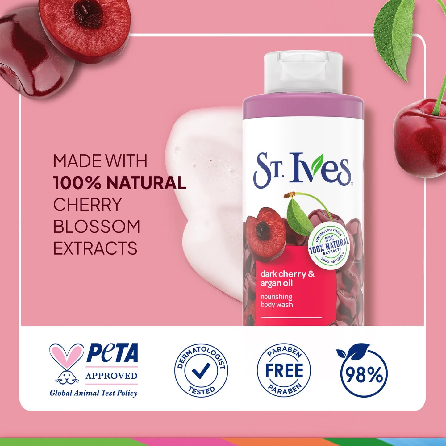 St. Ives Nourishing Body Wash 650ml - Deeply Moisturizing Skin Care