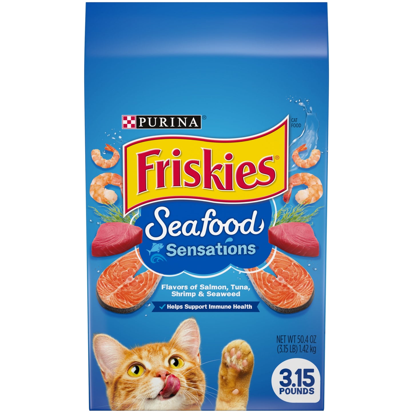 Purina Friskies Seafood Sensations Dry Cat Food 3.15lb