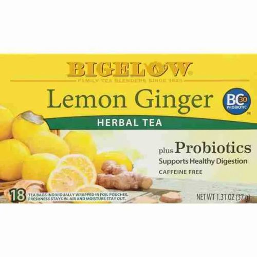 Bigelow Lemon Ginger Herbal Tea (Box of 20 Tea Bags)
