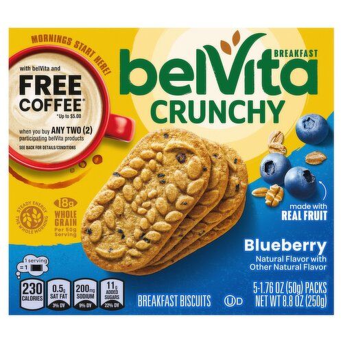 BelVita Crunchy Blueberry Breakfast Biscuits - 25 Pack