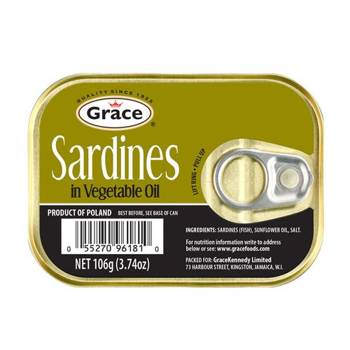 Grace Sardines in Vegetable Oil (125g)