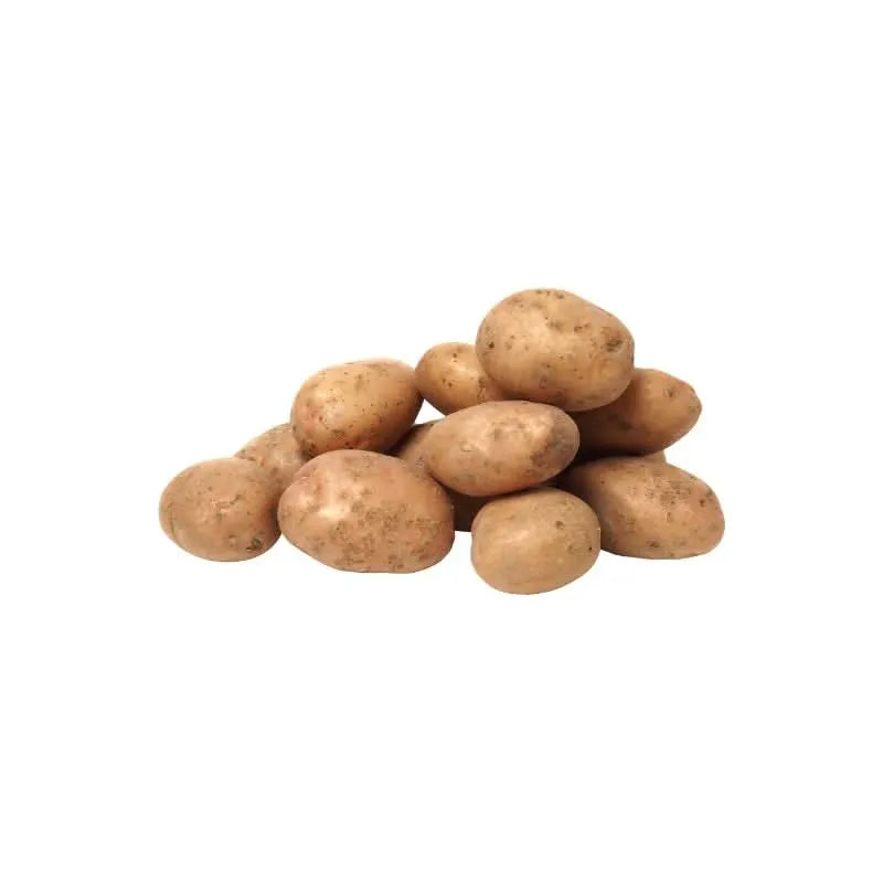 Pile of potatoes on a white background