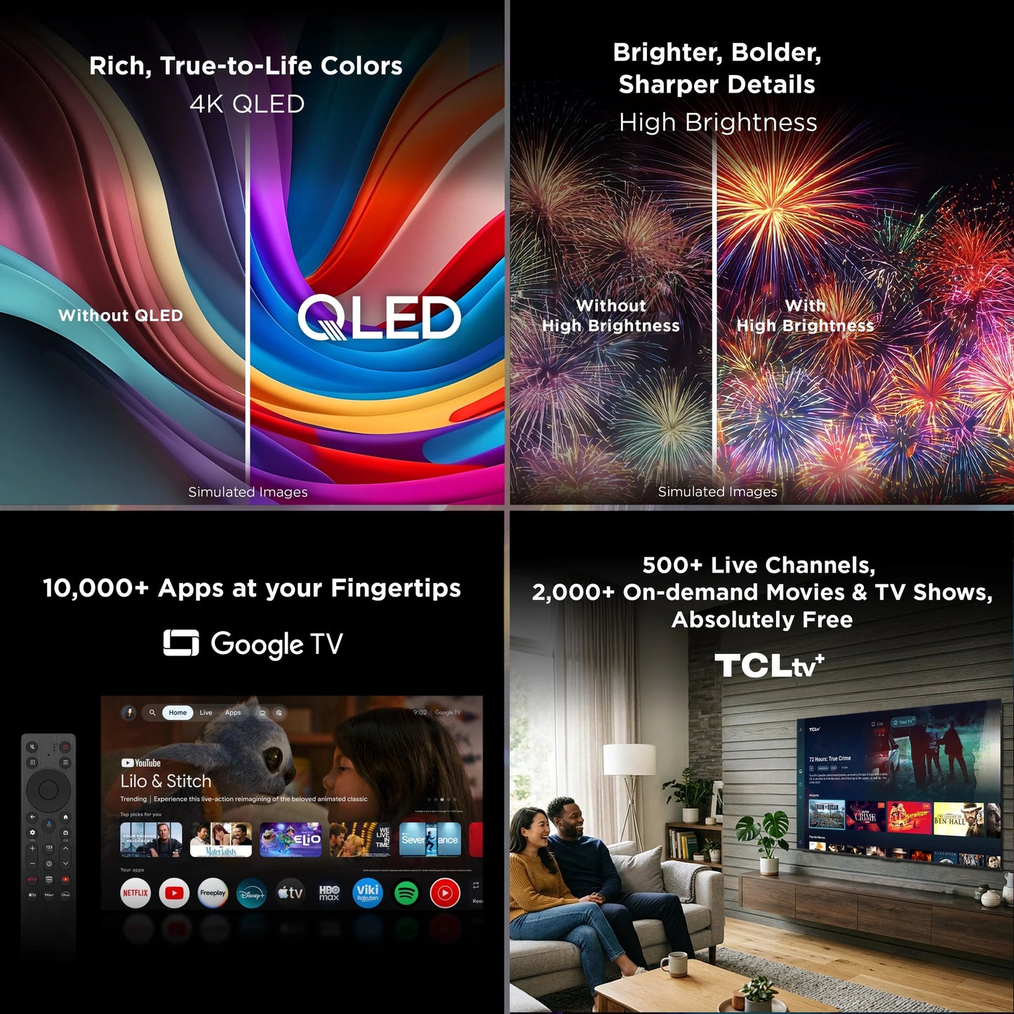 TCL 65" QM7K Series QD-Mini LED QLED 4K UHD Smart TV with Google TV
