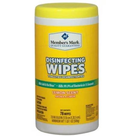 Member's Mark Disinfecting Wipes 78 Count - Lemon