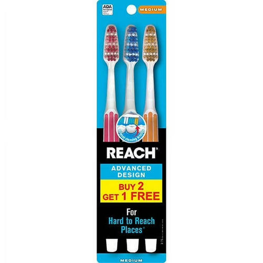 Reach Advanced Design Toothbrush Medium 3-Pack