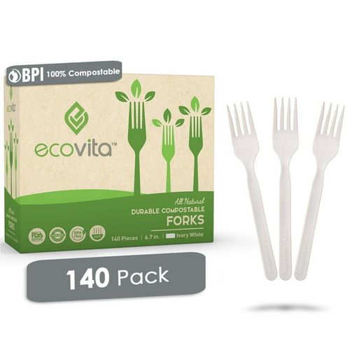 Ecoliv Disposable Plastic Forks (Pack of 100)