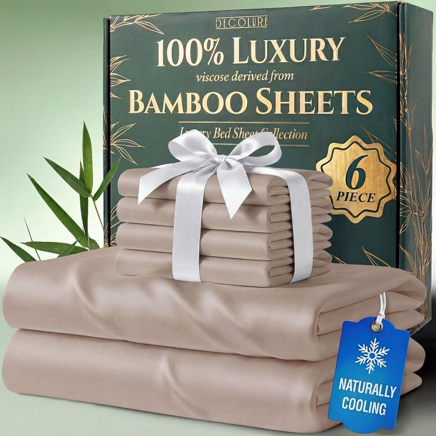 Bamboo Comfort King Size Bedsheet Set 6-Piece