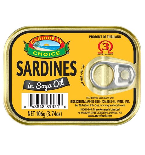 Caribbean Choice Sardines in Soya Oil with Black Pepper - 155g