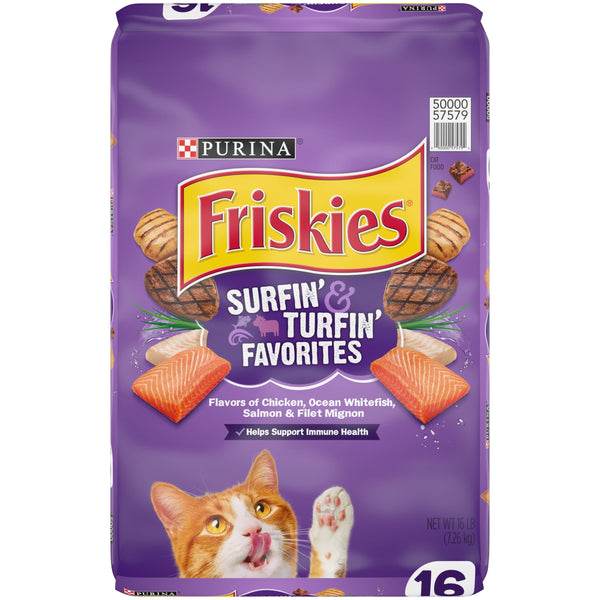 Purina Friskies Surf N Turf Dry Cat Food 16lb