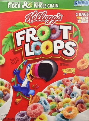 Kellogg's Froot Loops 2-Bag Pack - Colorful Fruit-Flavored Breakfast Cereal