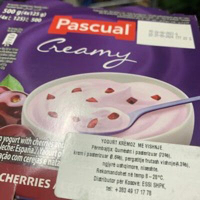 Pascual Creamy Black Cherry Yogurt 480g