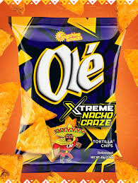 Ole Xtreme Nacho Chips 12-Pack (43g Each) - Bold Nacho Flavored Snack