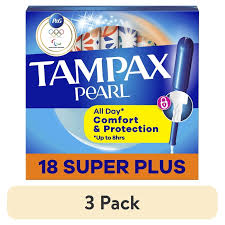 Tampax Super Plus Tampons 3-Pack (18 Count) - Heavy Flow Protection