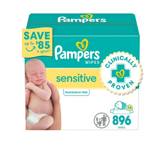 Pampers Sensitive Baby Wipes Box 16-Pack 896-Count